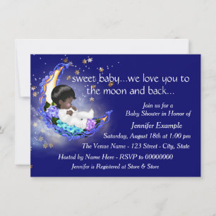Invitación Ducha de Bebé Hasta la Luna y de Regreso