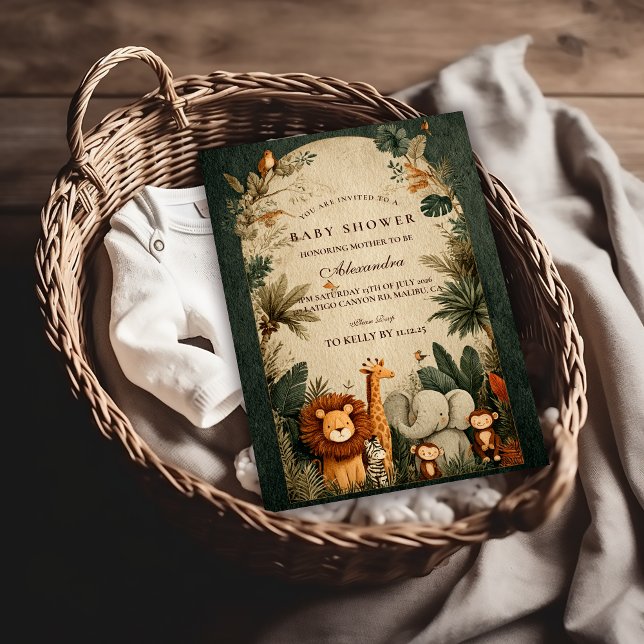 Invitación Ducha de Bebé Hojas Safari Naturales (Subido por el creador)