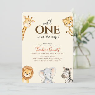 Invitación Ducha de Bebé Huella de Garrita Salvaje Adorable