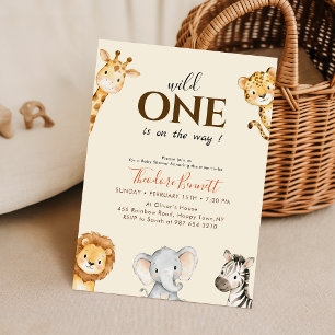 Invitación Ducha de Bebé Huella de Garrita Salvaje Adorable