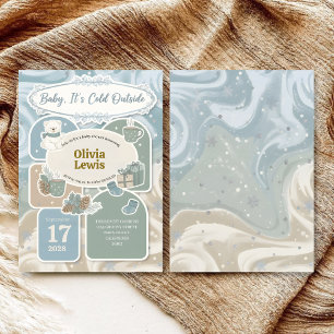 Invitación Ducha de bebé invernal acogedora "Bebé, hace frío 