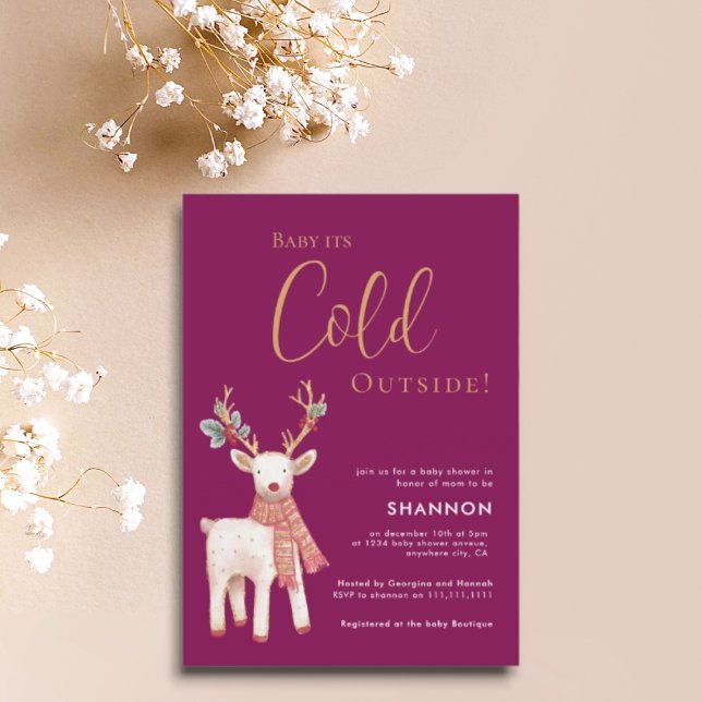 Invitación Ducha de Bebé Invierno Frio Fuera  (Subido por el creador)