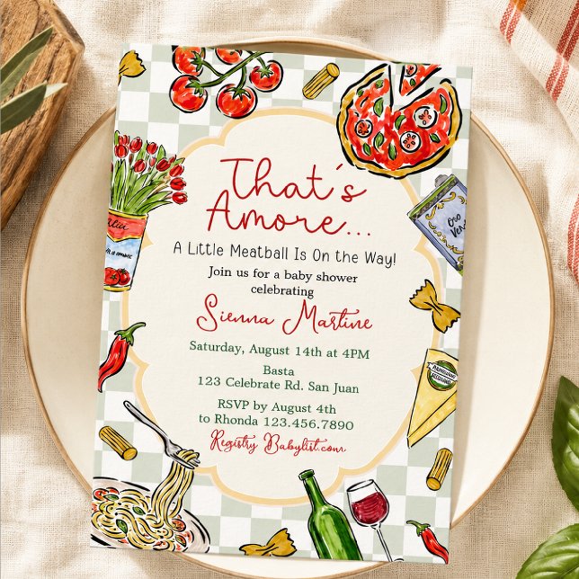 Invitación Ducha de Bebé Italiana | Eso es Amor |  (Subido por el creador)