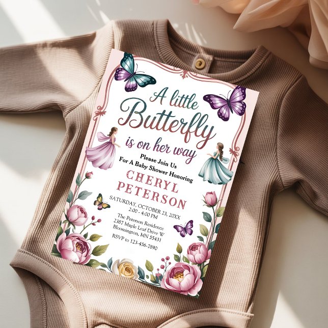 Invitación Ducha de Bebé Jardín de Mariposas (Subido por el creador)