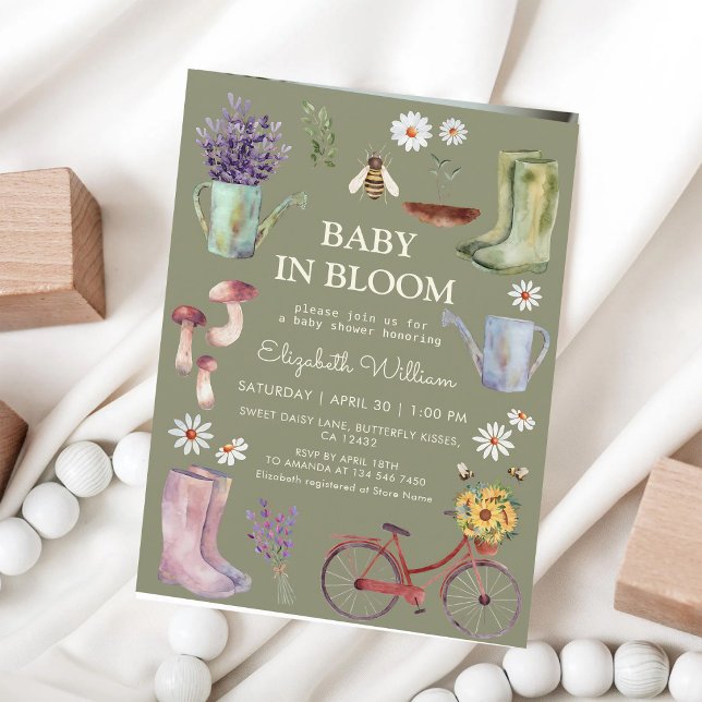 Invitación Ducha de Bebé Jardín de Primavera Floral Acuarela (Subido por el creador)