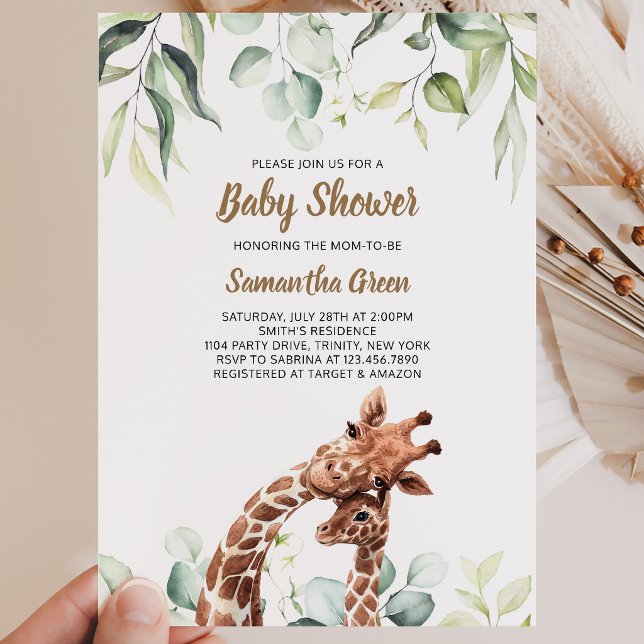 Invitación Ducha de Bebé Jirafa (Subido por el creador)