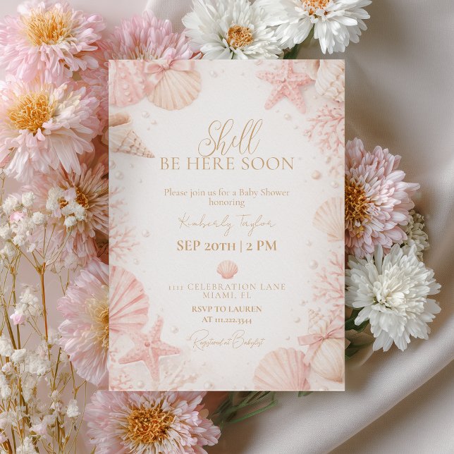Invitación Ducha de Bebé: La Concha Llegará Pronto Niña (Subido por el creador)
