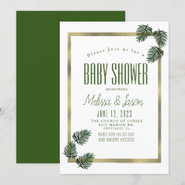 Invitación Ducha de Bebé Lámina Botánica Tropical Acuarela Pa