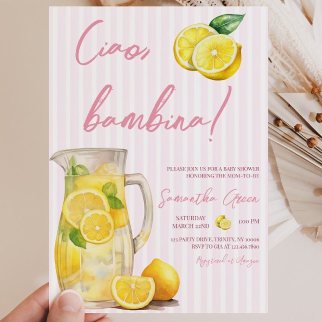 Invitación Ducha de Bebé Limón Ciao Bambina (Subido por el creador)