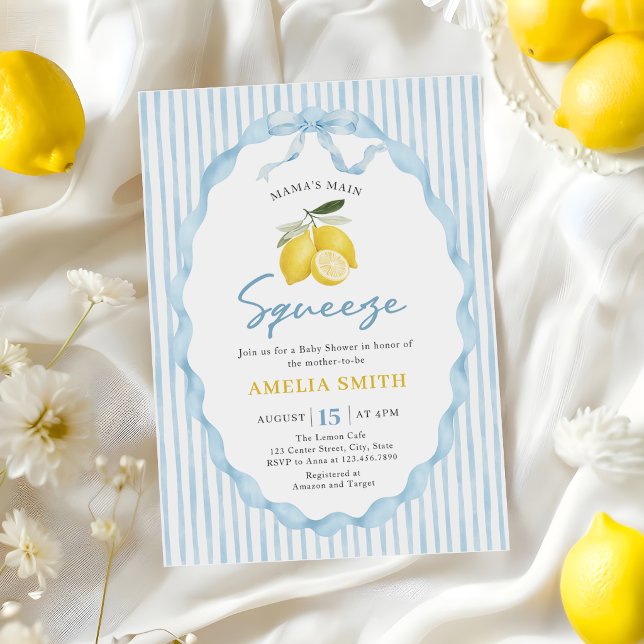 Invitación Ducha de bebé Limón de Blue Mama's main Squeeze (Subido por el creador)