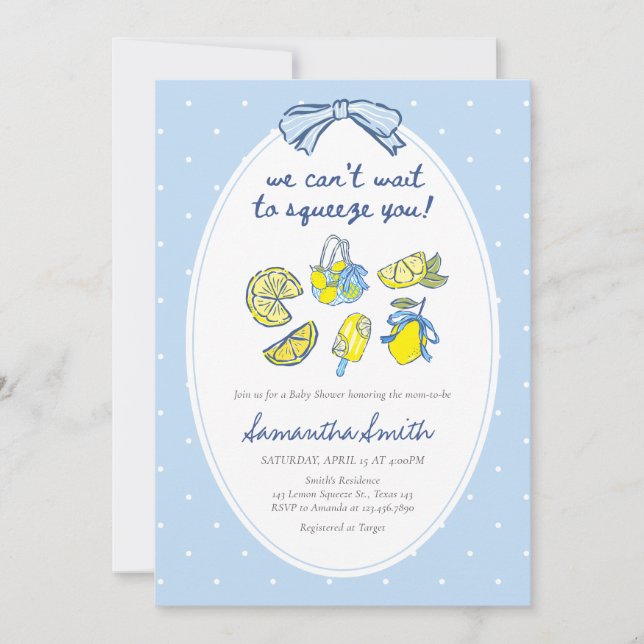 Invitación Ducha de Bebé Limón Exprime (Anverso)