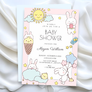 Invitación Ducha de bebé linda y juguetona