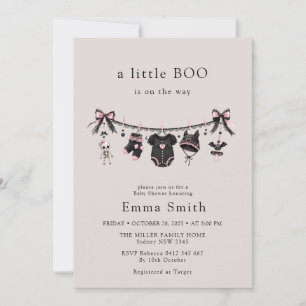 Invitación Ducha de bebé Little Boo Halloween Clothesline