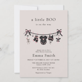 Invitación Ducha de bebé Little Boo Halloween Clothesline