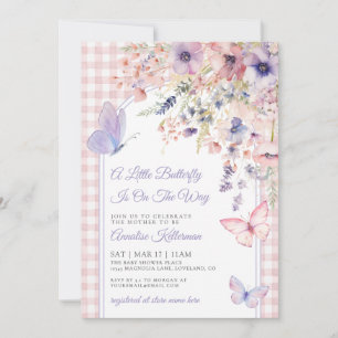 Invitación Ducha de bebé Little Butterfly Wildflower