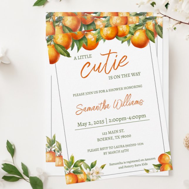 Invitación Ducha de Bebé Little Cutie (Little Cutie Baby Shower Invitation)