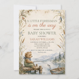 Invitación Ducha de bebé Little Fisherman
