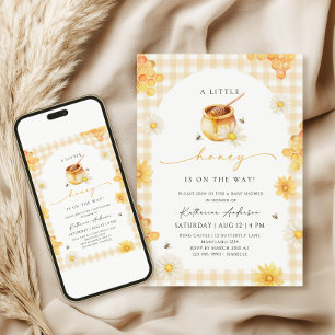 Invitación Ducha de Bebé Little Honey Gingham