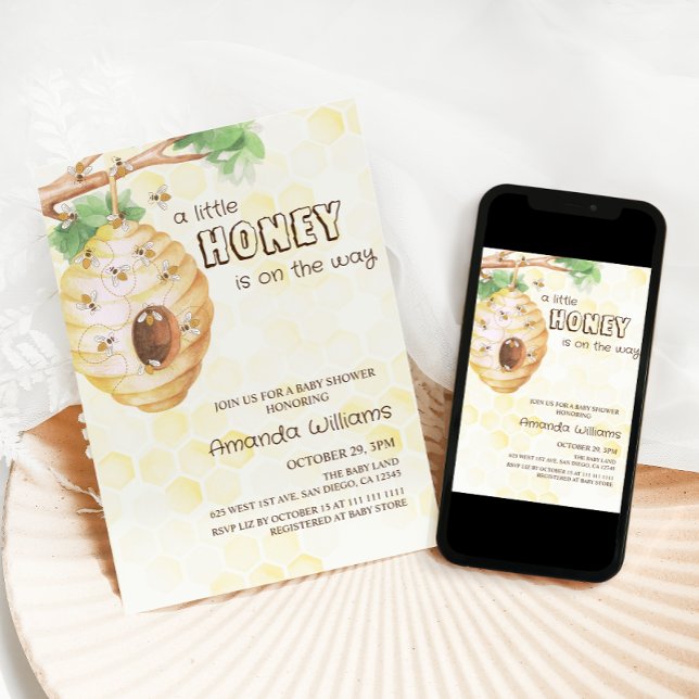 Invitación Ducha de bebé Little Honey sin distinción de géner (Subido por el creador)