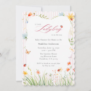 Invitación Ducha de bebé Little Ladybug Wildflower