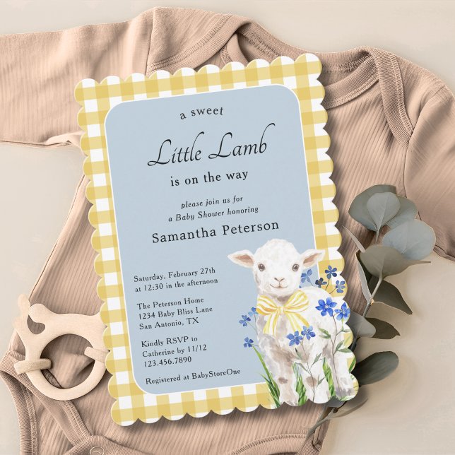 Invitación Ducha de bebé Little Lamb Boy (Subido por el creador)