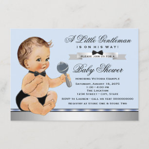 Invitación Ducha de bebé Little Man