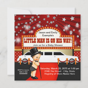 Invitación Ducha de bebé Little Man Limousine Estrella de Cin