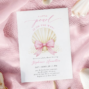 Invitación Ducha de bebé Little Pearl Coquette