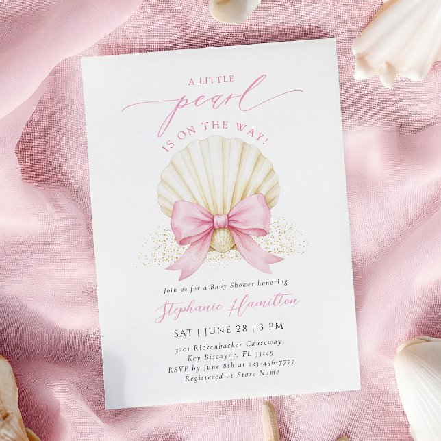 Invitación Ducha de bebé Little Pearl Coquette (Subido por el creador)