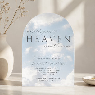 Invitación Ducha de bebé Little Piece of Heaven Nublado