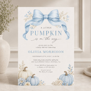 Invitación Ducha de bebé Little Pumpkin Bow Bow Boy