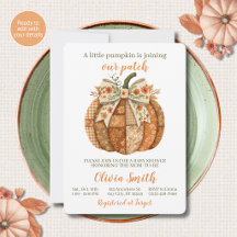 Ducha de bebé Little Pumpkin Joining Our Patch