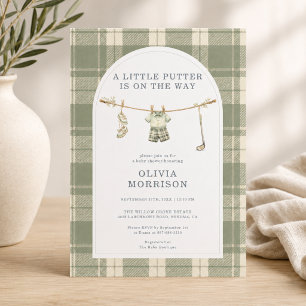 Invitación Ducha de bebé Little Putter Golf Preppy