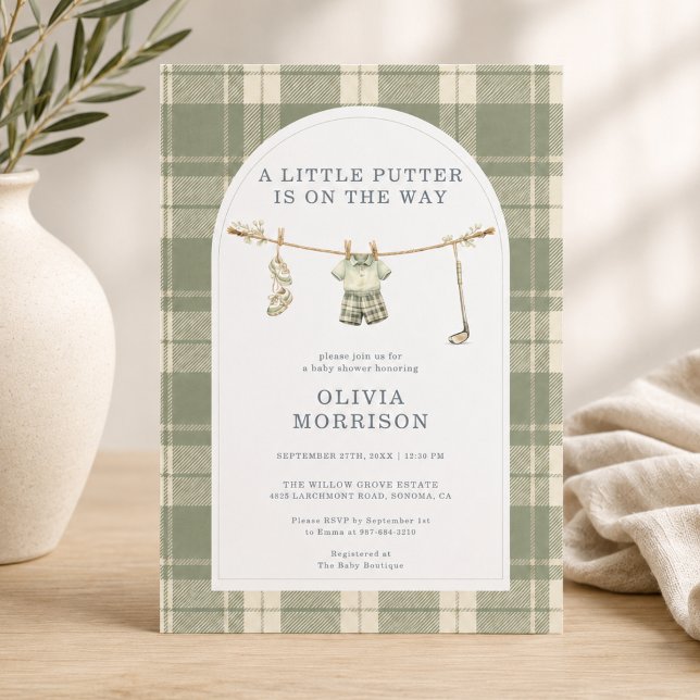 Invitación Ducha de bebé Little Putter Golf Preppy (Subido por el creador)