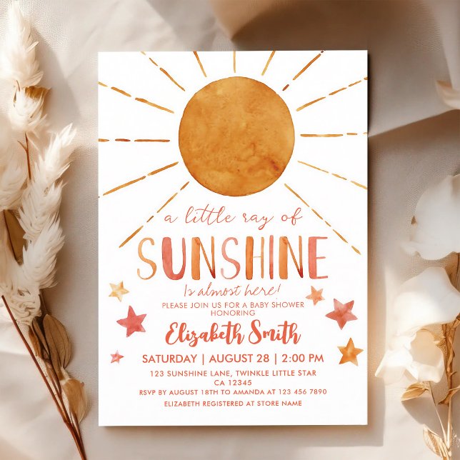 Invitación Ducha de bebé Little Ray of Sunshine (Subido por el creador)