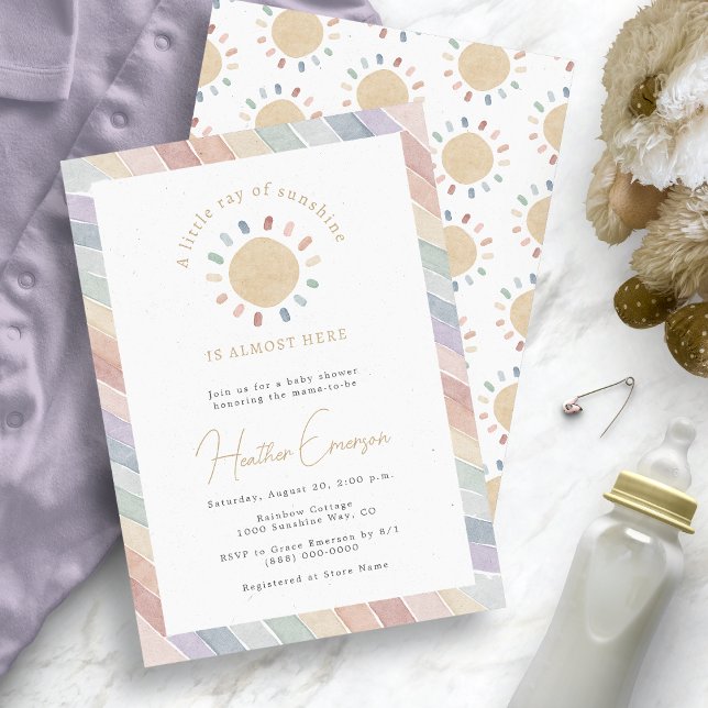 Invitación Ducha de bebé Little Ray of Sunshine (Little Ray of Sunshine Baby Shower Invitation
)