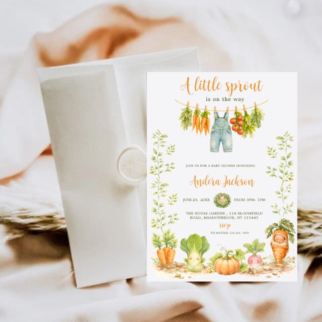 Invitación Ducha de bebé Little Sprout cultivada localmente (Subido por el creador)