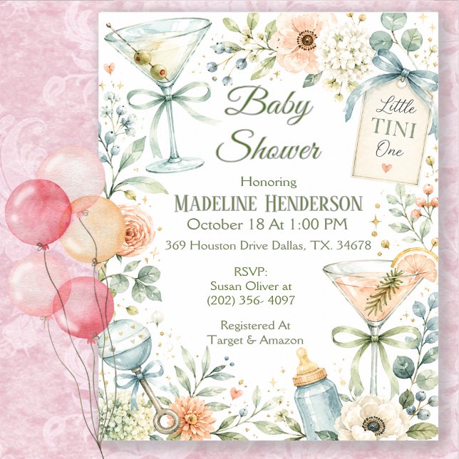 Invitación Ducha de Bebé Little Tini One Martini (Subido por el creador)