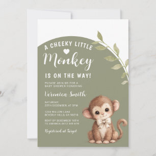 Invitación Ducha de Bebé Llega un Travieso Monito
