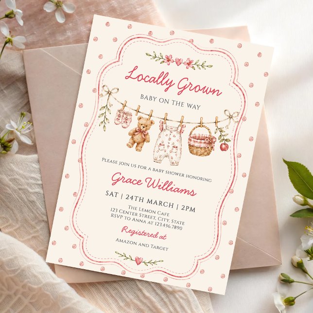 Invitación Ducha de Bebé Local con Ropa Tendida (Subido por el creador)