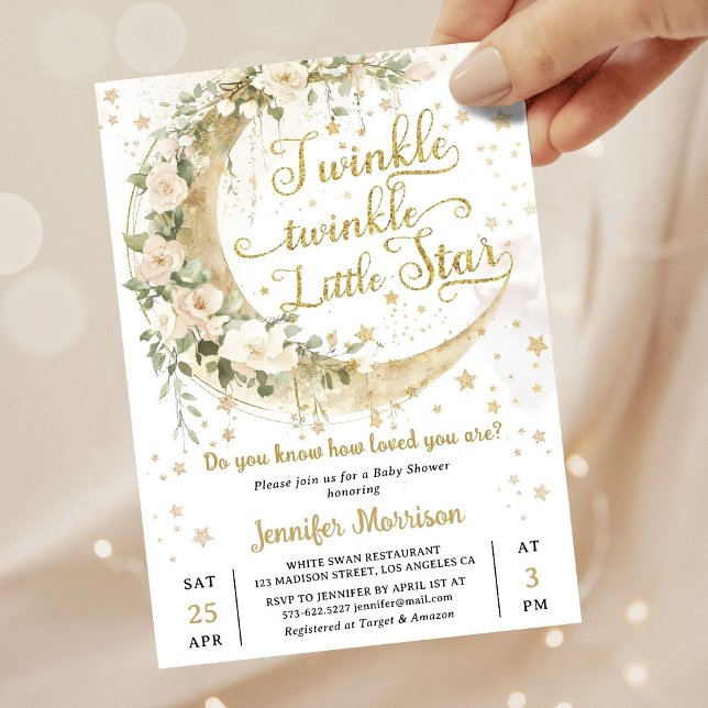 Invitación Ducha de Bebé Luna Estrella Neutral en Género  (Subido por el creador)