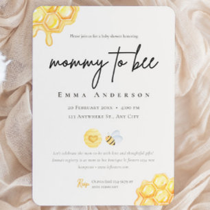 Invitación Ducha de Bebé Mamá Abeja Neutral