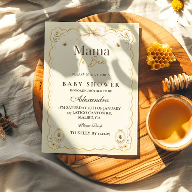 Invitación Ducha de Bebé Mama To Bee Coquette (Subido por el creador)