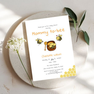 Invitación Ducha de bebé Mami Abeja Cute Honeybee Dulce Miel