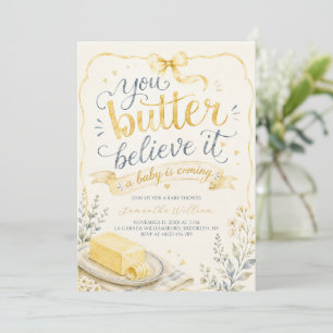 Invitación Ducha de Bebé Mantequilla Créelo