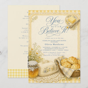 Invitación Ducha de bebé Mantequilla Todo en Uno Ducha de beb