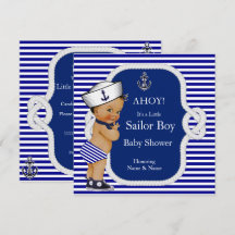 Ducha de bebé Marinero Niño Azul Raya Morena