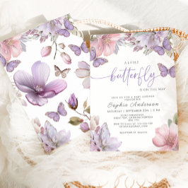 Invitación Ducha de Bebé Mariposa 