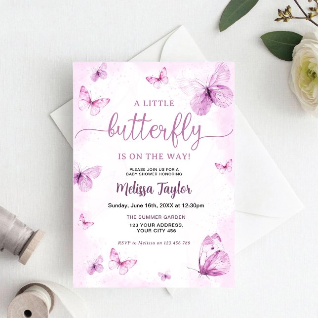 Invitación Ducha de Bebé Mariposa (Subido por el creador)