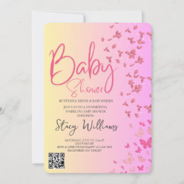 Invitación Ducha de Bebé Mariposa